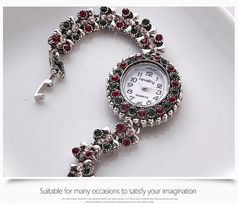 Антикварный серебряный браслет часы Relogio Feminino часы женские модные Montre Femme женские часы кварцевые часы наручные часы Лучший подарок