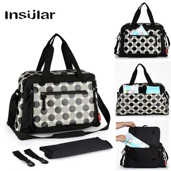 

Insular Fashion Baby Bags for Mom Nappy Bag Waterproof Dot Diaper Bag Stroller Large Capacity Totes for Maternity Care Travel