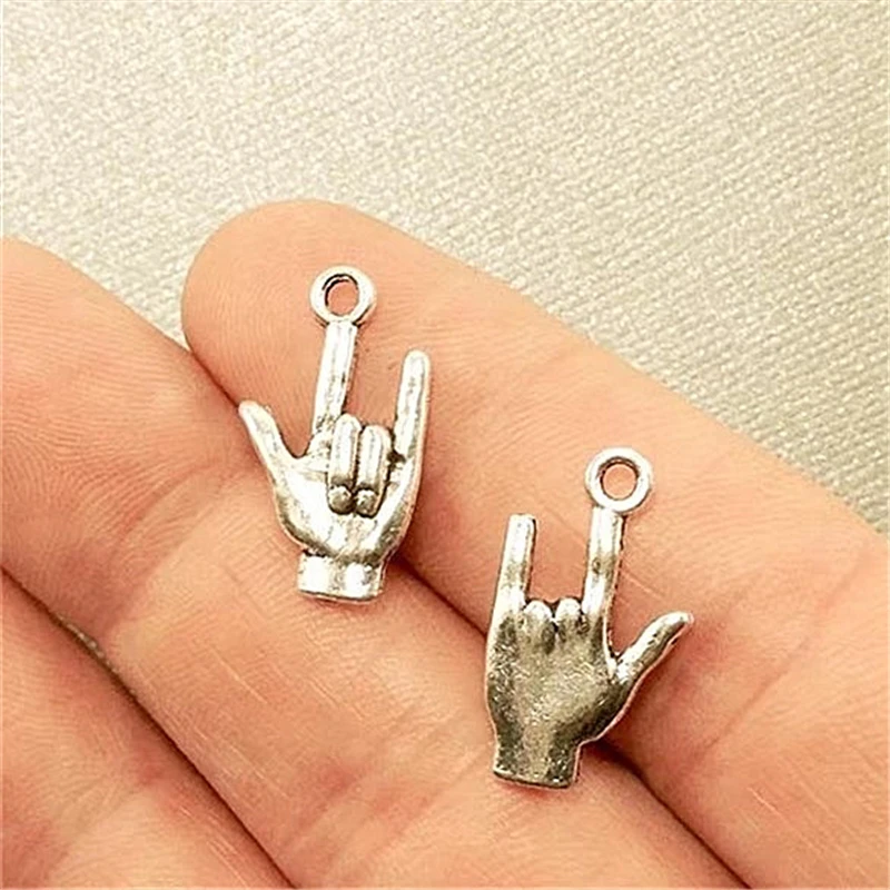 I Love You Charm 10 pcs Gesture 18X10mm Human Hand Pendant. Jewelry Signing | Украшения и аксессуары