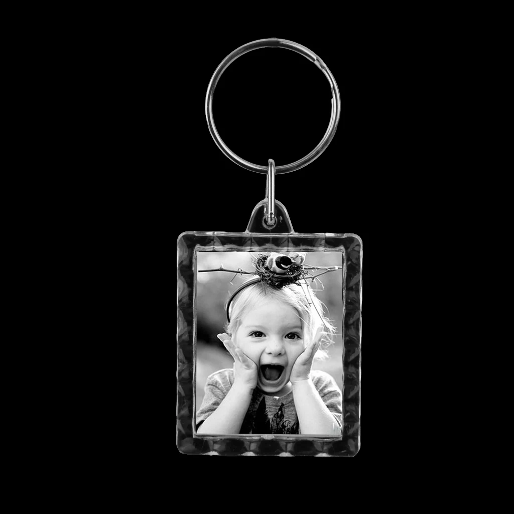 10x Clear Blank Insert Photo Picture Acrylic Frame Keyring Keyfob Keychain Gifts For Friend Parent Kids