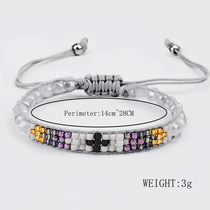 Japan MIYUKI Glas Seed Perlen Facettiert Kristall Handgemachte Armbänder Frauen Männer Gewachst String Dreieck Knoten Surf Schmuck Präsentieren – Detail 30
