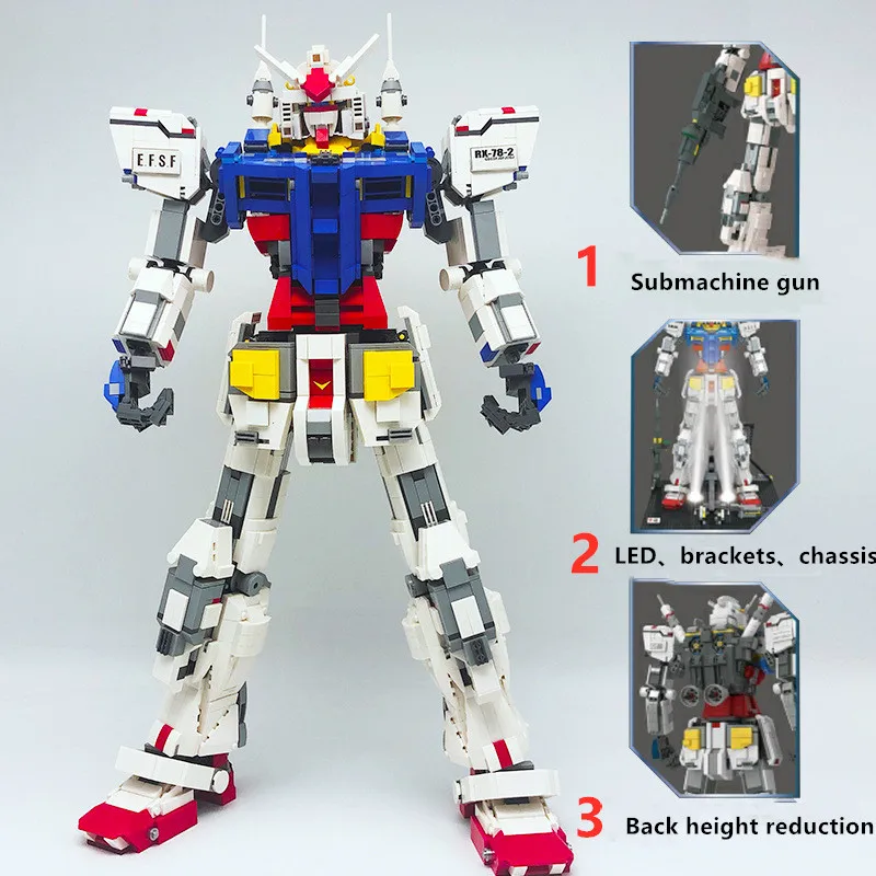 3500 шт 18k фигурки роботов RX78-2 механический первобытный воин мех классическая модель Gundam Кирпичи Строительные блоки игрушки