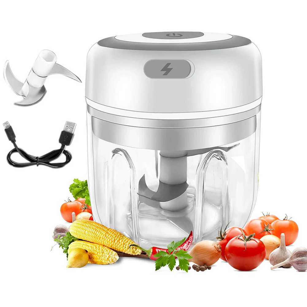 USB ELecrtric Garlic Masher Vegetable Chopper Tool Wireless Shredder Grinder DIY