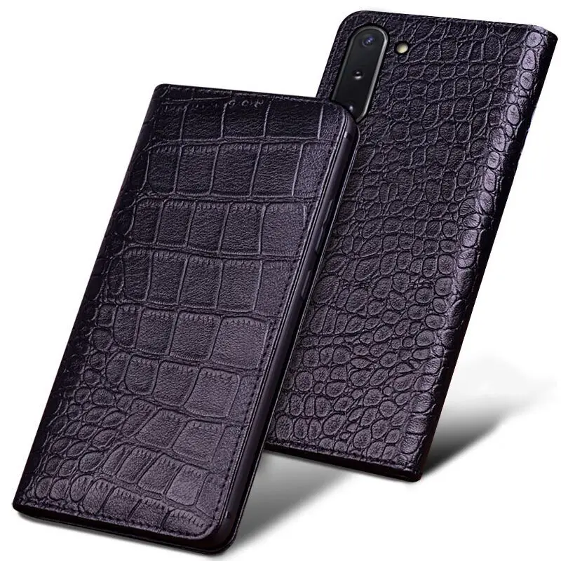 

Bussiness genuine leather magnetic holder phone bag case for Samsung Galaxy Note 10 Plus/Samsung Galaxy Note 10 flip phone cover