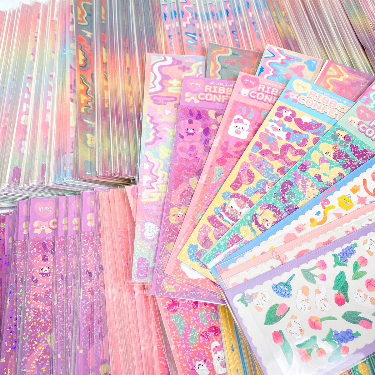 SKYSONIC 2/4/5/6/8pcs/10pcs 전체 세트 장식 스티커 아이돌 카드 앨범 Scrapbooking 스티커 한국어 편지..