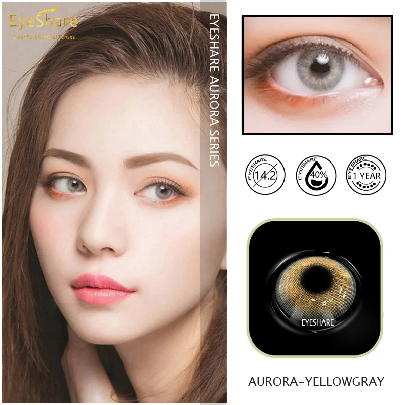 1Paar (2 Stück) Natürliche Kristall Farb Linsen - für Augen Kosmetik Kontaktlinsen Augen Farbe