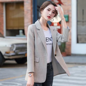 

Medium Length Money Small Suit Female Coat 2020 Autumn England Wind Waist Suit Gdx180