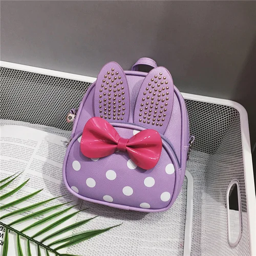 purple Детский Маленький рюкзак школьный Детский рисунок с героями мультфильмов, детское нижнее белье дорожная сумка для девочки с заклепками из искусственной кожи детские школьные сумки c197 - Цвет: purple