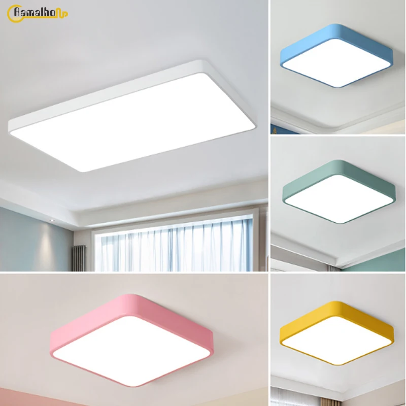 Us 5 51 15 Off Living Room Ceiling Lamp Rectangle Ceiling Light Bedroom Lights Ceiling Remote Control Lamp Square Led Ceiling Lighting Kitchen On