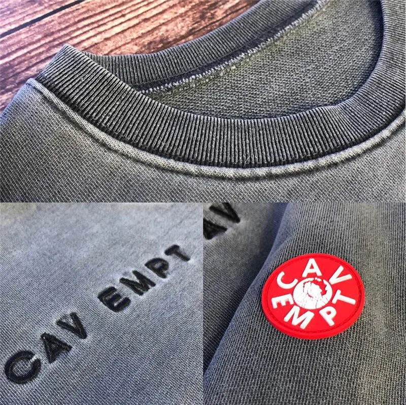 Thick Batik Dark Gray CAVEMPT C.E19AW Sweatshirts Crewneck Men Woman 1:1 Top Quality Wash CAVEMPT Cav Empt Hoodie 4