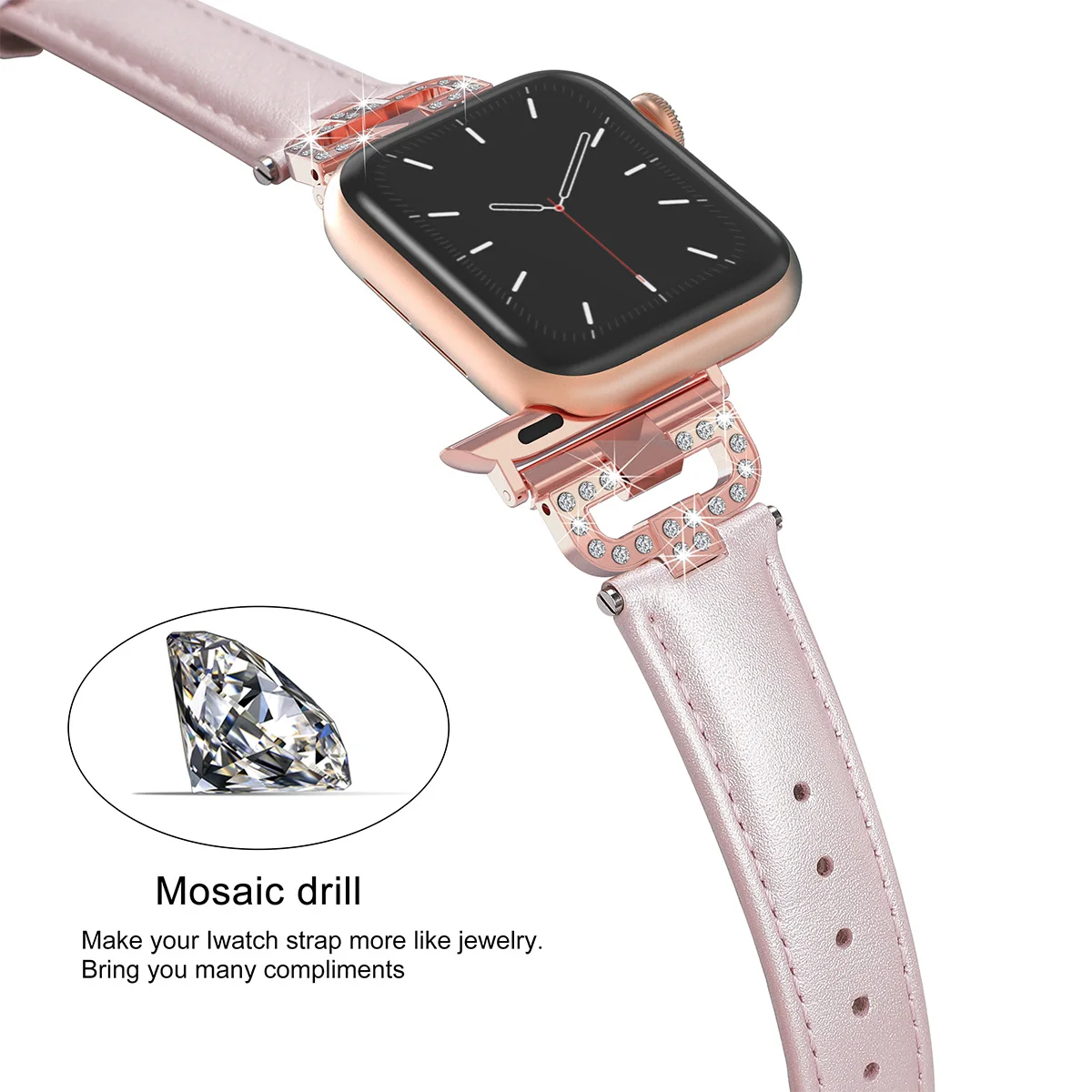 Кожаный браслет-петля для Apple Watch Series 5, 4, 40 мм, 44 мм, женский браслет-ремешок для iWatch 38 мм, 42 мм, серия 3, 2
