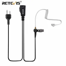 Retevis – écouteur à Tube acoustique discret EAI001, 2 broches, avec micro PTT, pour ICOM, Cobra, Motorola, Uniden, Vertex, Midland
