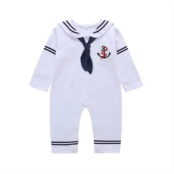 

Long-sleeved Jumpsuit sailor's clothes cute baby boys and girls crawl clothes out of Europe and the United States 40