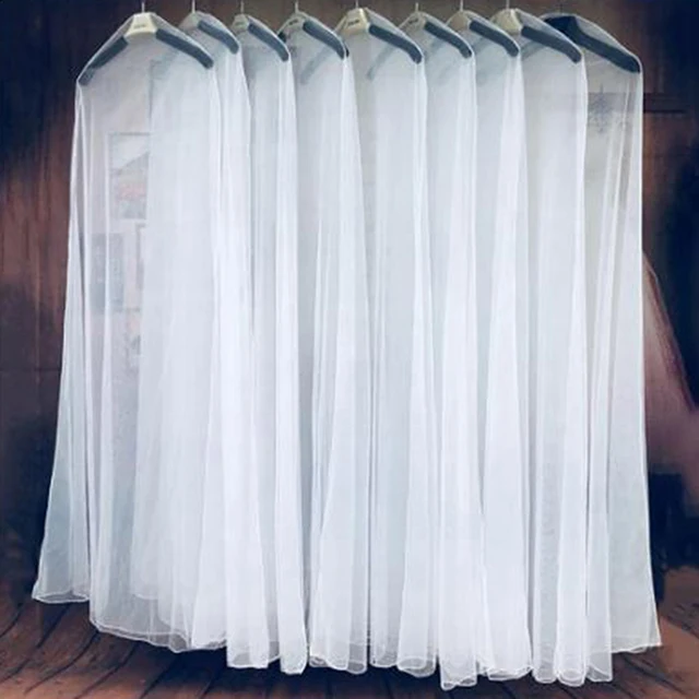 Hosszú 160/180/200 Cm Átlátszó Puha Tüllpor Burkolat Otthoni Ruhákhoz Esküvői Ruha Ruhadarab Menyasszonyi Védő Fonal - Image 6
