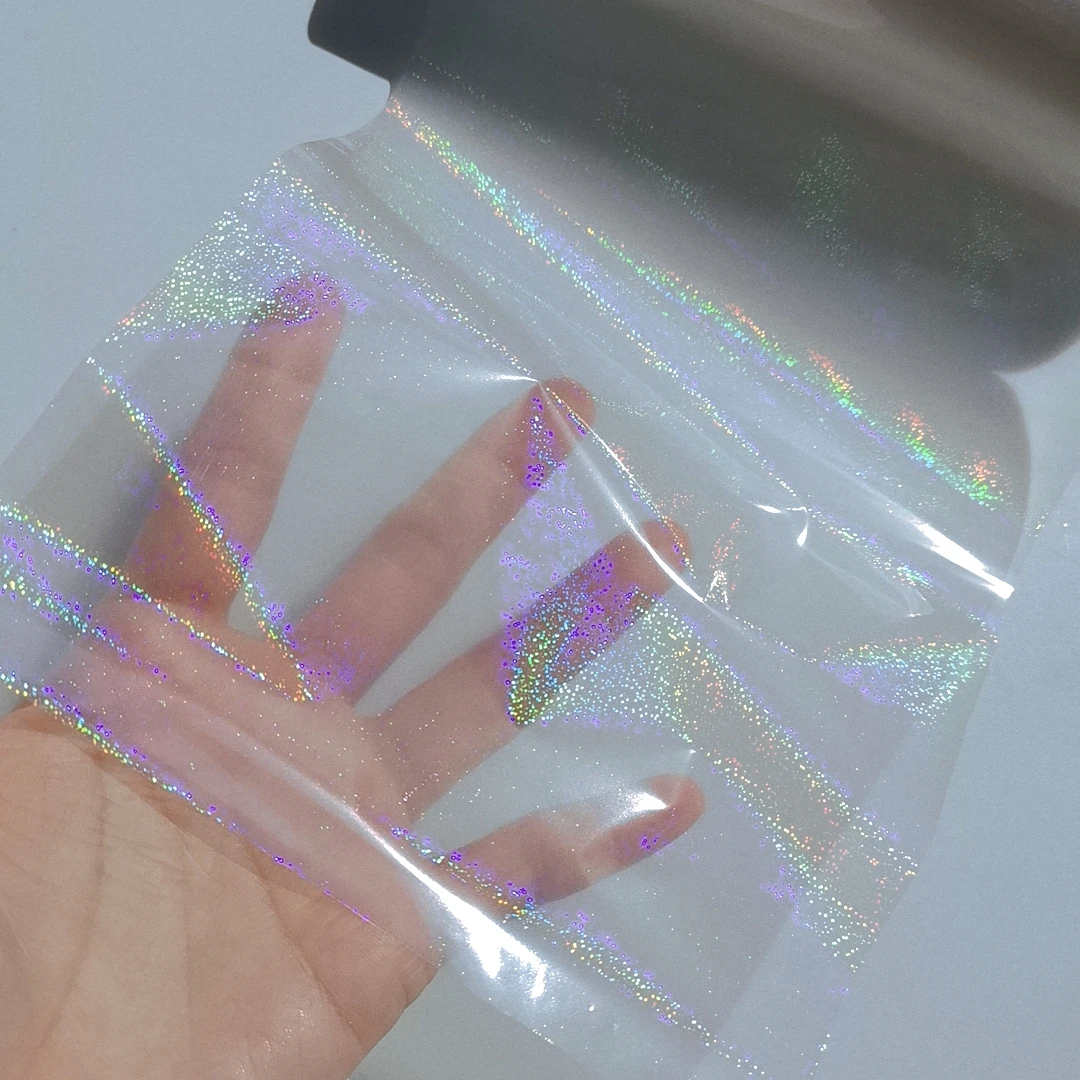 종이 또는 플라스틱에 홀로그램 모래 투명 핫 스탬핑 포일 필름, DIY 패키지 박스, 21cm, 8.4 인치, WX 120mL/로트