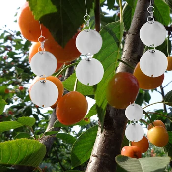 

Hanging Yard Bird Scare Disc Effective Patio Mirror Surface Fence Outdoor Reflective Decorative Round Shape Smooth Garden