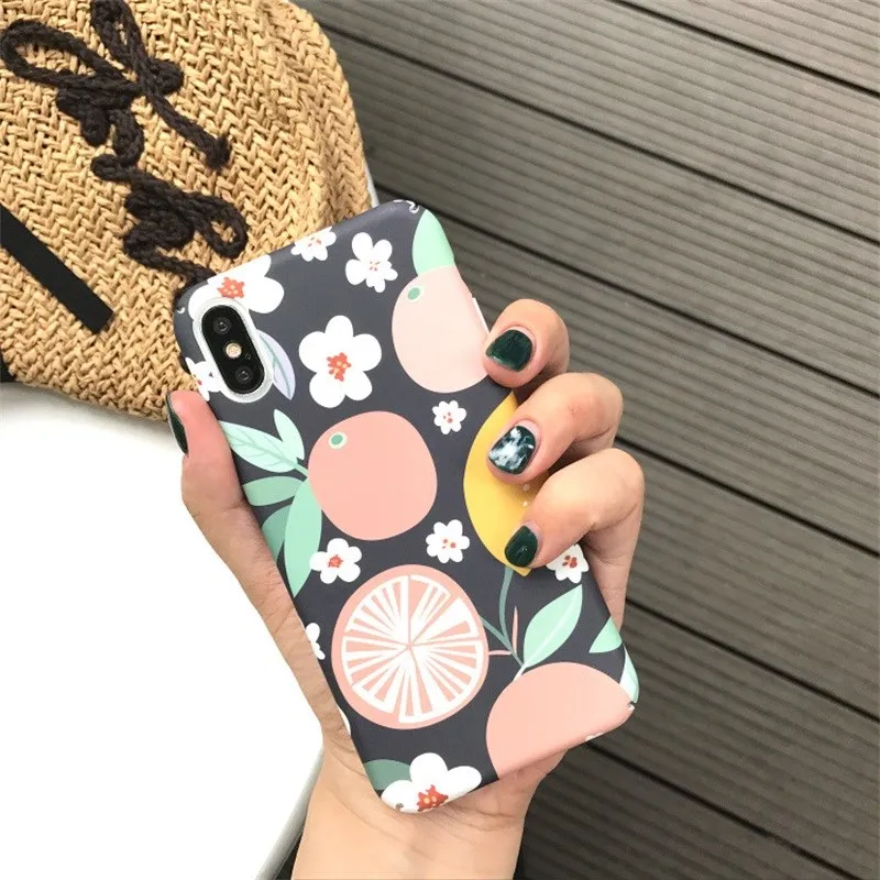 

For Iphone 7 8 Plus 6s Cute Flower Pattern Phone Case For IPhone X XS 7 8 Plus 6 6S Scrub Matte Cover Case
