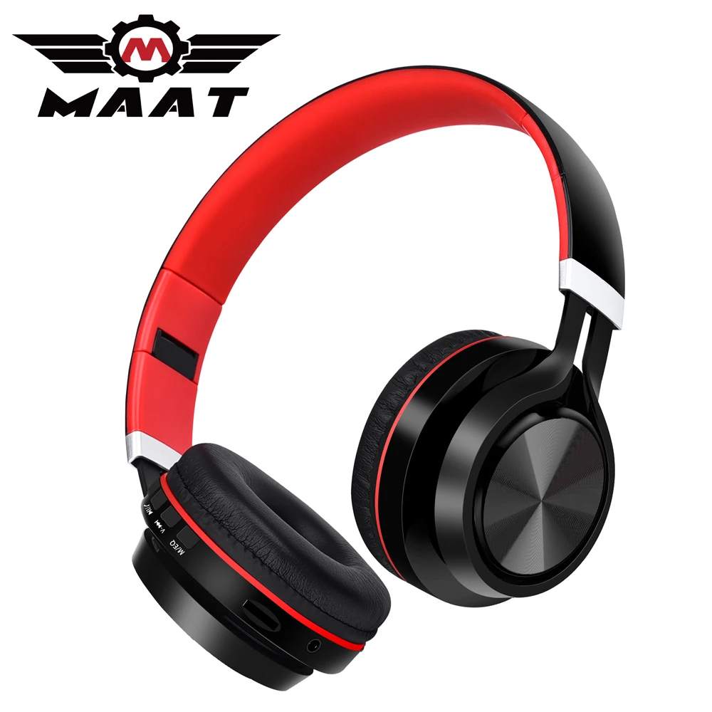 MAAT Bluetooth портативные беспроводные наушники Bluetooth стерео Складная гарнитура аудио Mp3 регулируемые наушники с микрофоном для музыки
