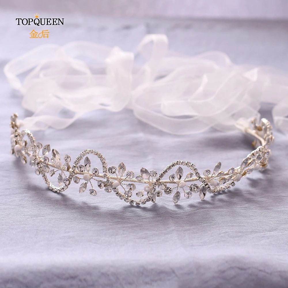 TOPQUEEN SH266 серебряные Алмазные Пояса для платьев жемчужный пояс для свадебного платья Пояс для девочек пояс со стразами и жемчугом - Цвет: Ivory organza
