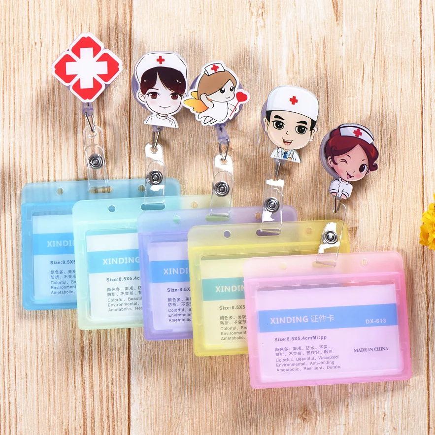 Case Card-Holder Name-Tags Retractable Business-Work Nurse-Doctor Fashion Student Cartoon