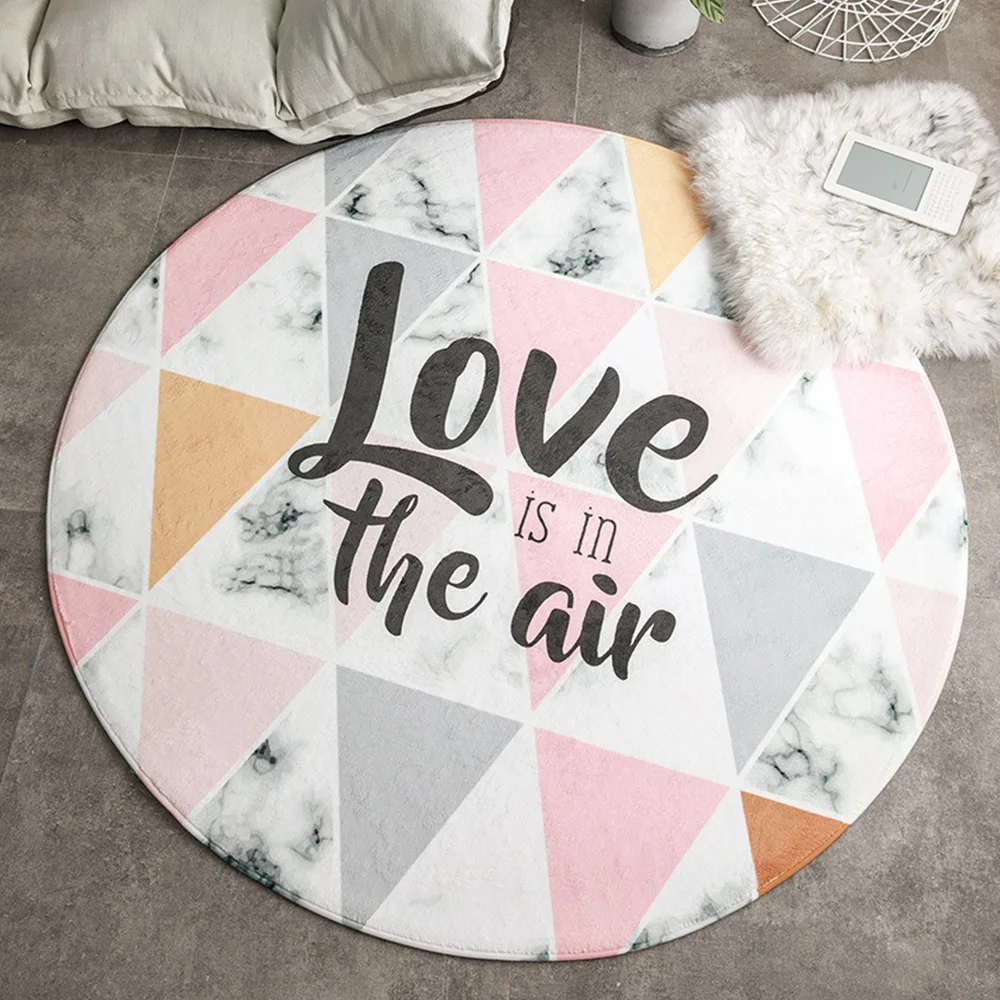 Гостиная круглый CarpetsTropical печатных спальни стул ковры туалет ванна украшения Нескользящие двери коврики печатных украшения для спальни