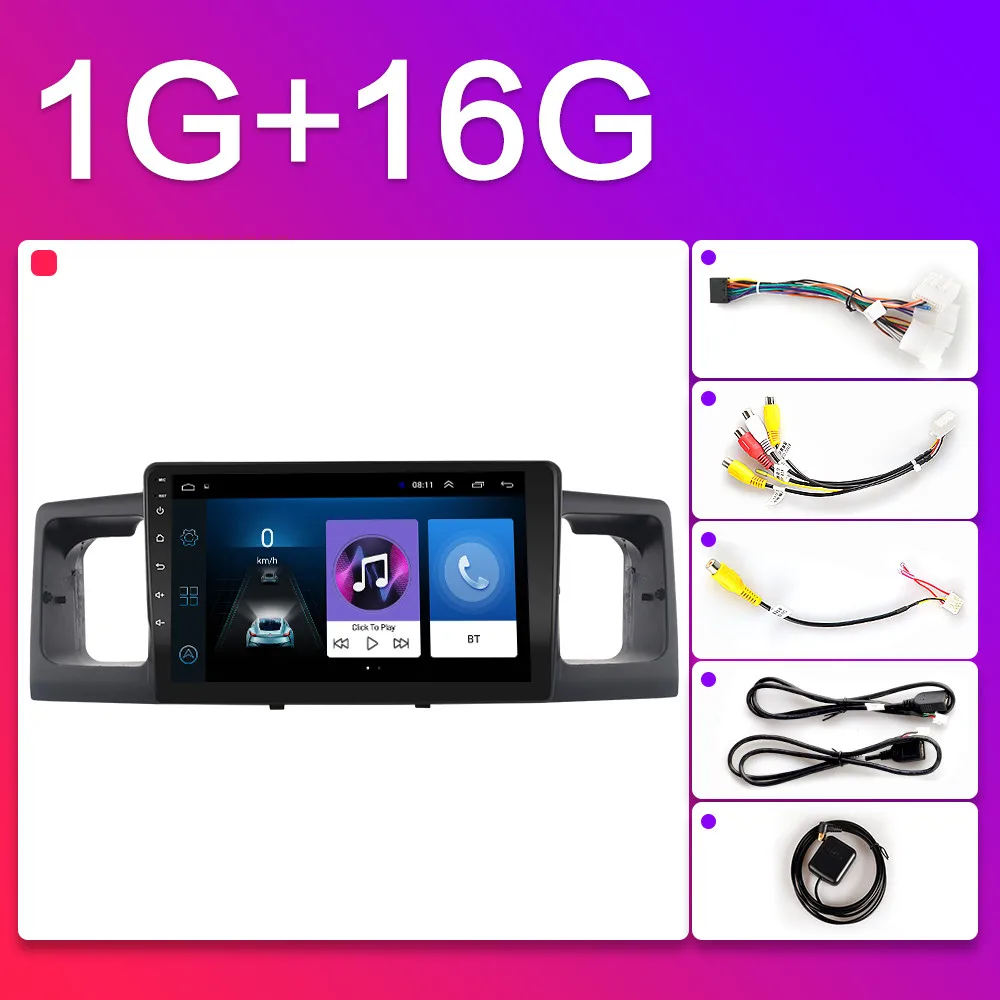 WIFI-1G-16G Автомобильный мультимедийный плеер для 2013- Toyota Corolla 2 din android 8,1 Автомагнитола стерео Bluetooth wifi Аудио Mirrorlink 4G SIM - Цвет: WIFI-1G-16G