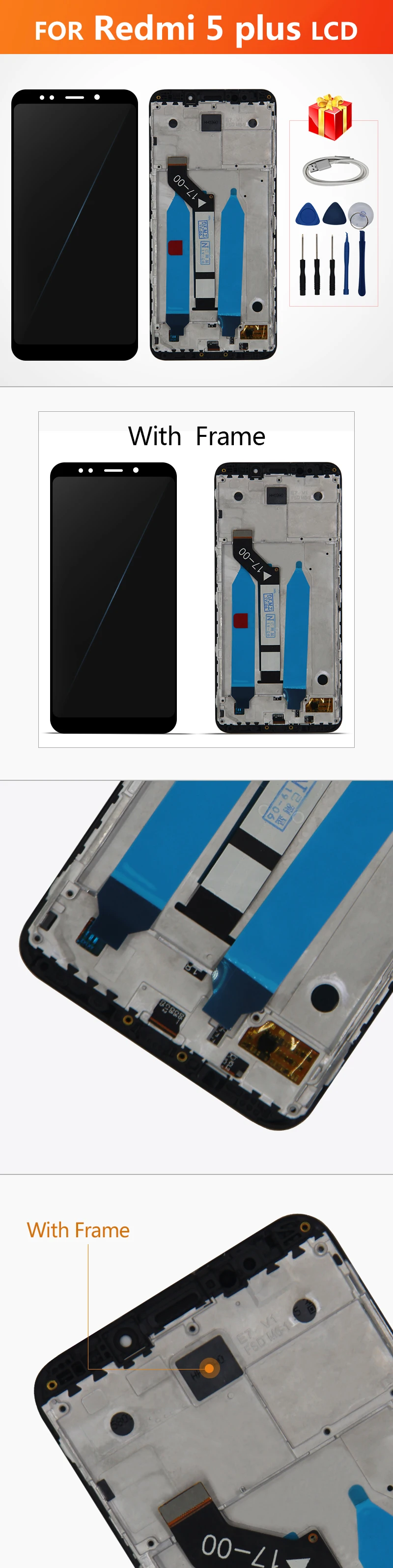Ips для Xiaomi Redmi 5 Plus ЖК сенсорный экран дигитайзер дисплей запасные части для Redmi 5 Plus дисплей с рамкой
