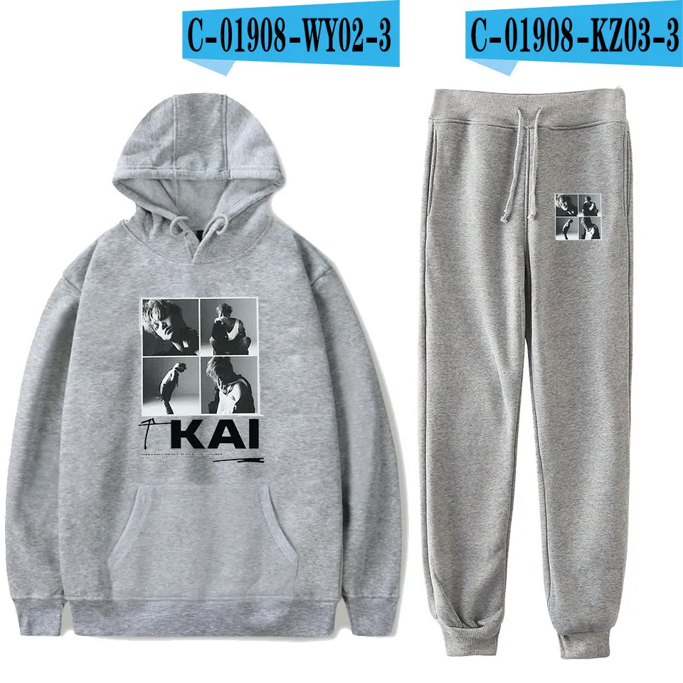 Za SuperM комплект с капюшоном и брюками для мужчин SHEIN толстовки и спортивные штаны повседневный комплект из двух предметов с капюшоном для мальчиков мужская одежда размера плюс 4XL - Цвет: 1