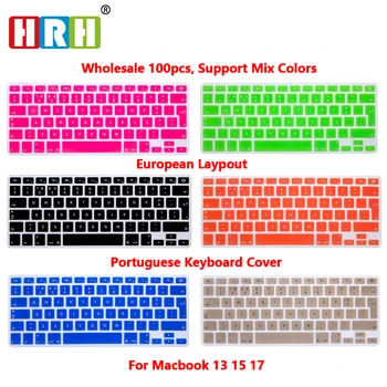 

HRH Wholesale 100PCS Portuguese Silicone Keyboard Cover Skin Keyboard Protective Film for Mac Book Air 13.3 Keyboard Protector