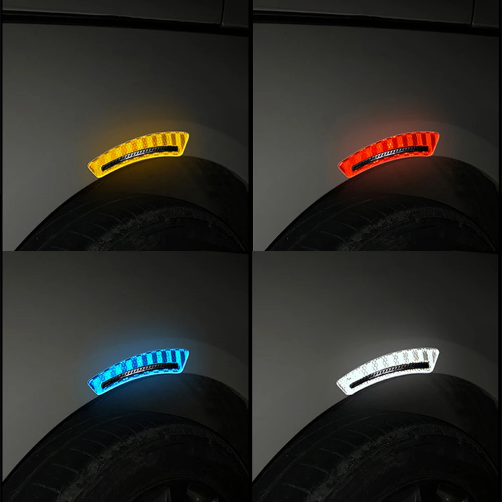 2 unids/set de advertencia de coche Etiqueta de marca de seguridad de coche pegatinas reflectante cinta noche reflectante de seguridad tiras accesorios Exterior cinta