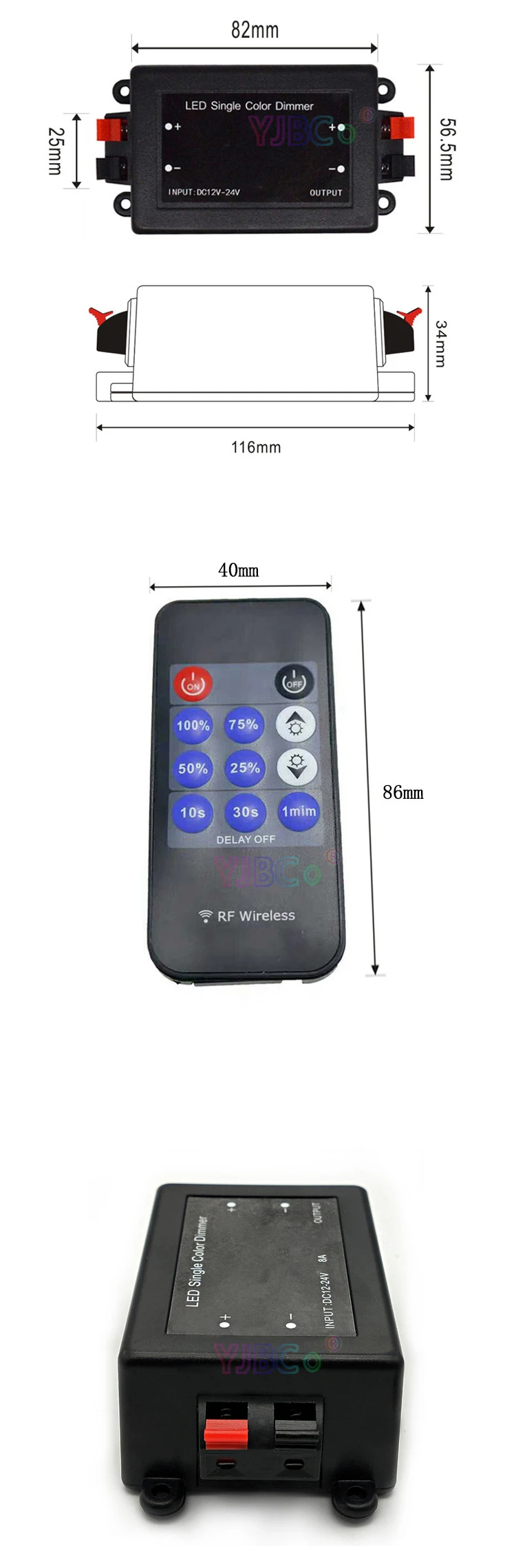 DC12V-24V мини 11key RF беспроводной пульт дистанционного управления Яркость Диммер контроллер для 5050 3528 2835 одноцветный светодиодный светильник лента
