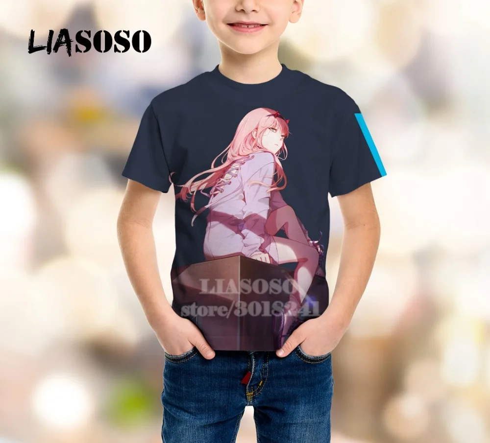 Детский свитер с принтом «Zero Two» футболка с 3D принтом «Darling In The Franxx» Детский топ с круглым вырезом для мальчиков и девочек, свитер для подростков B169-08