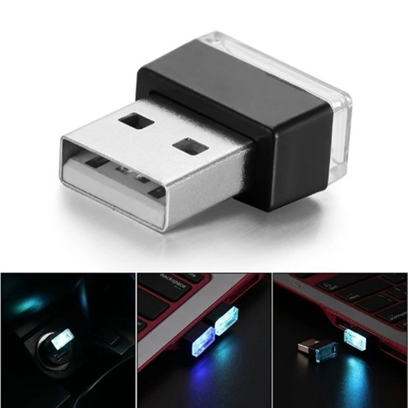 

2Pcs/Lot Car Interior Light Neon Atmosphere Lamp Mini USB Light LED Modeling Car Ambient Light Neon Interior Light Accessories