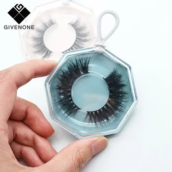 

Wholesale Eyelash Packaging Box Artificial Mink Eyelashes Polygonal Keychain Lash Package Case With Tray Octagonal Large Capacit