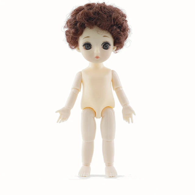 New Mini 16cm BJD Doll Naked Nude Baby Body 13 Movable Jointed  3D Realistic Eyes Fashion Dolls For Girls Birthday Present 22