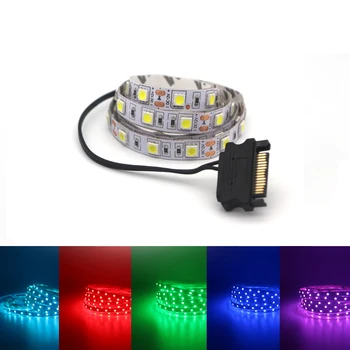 

50/100/200cm LED Strip Light PC Computer Case Decoration Strip Light SATA Power Supply Adhesive tape Light white blue red DC 12V
