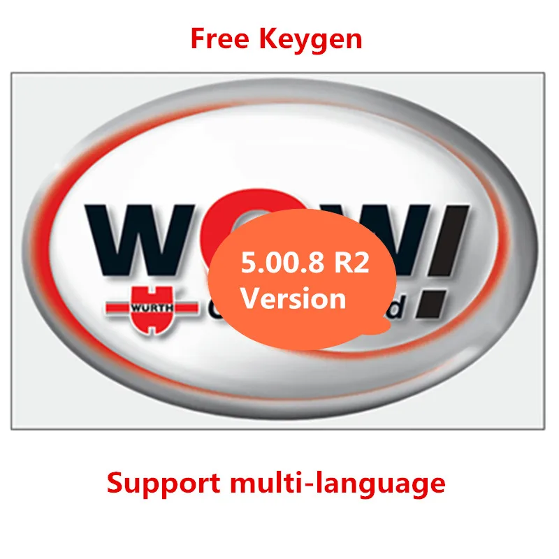 Venda quente para wow wurth v 5.00.8 r2 multi-idioma com keygen livre para vd tcs pro delphis ds150e multidiag carros e caminhões