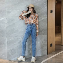 Fa3288, новинка, Осень-зима, женские модные повседневные джинсы, кашемировые утепленные джинсы с высокой талией, обтягивающие джинсы