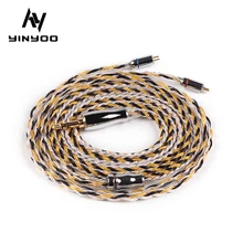 Yinyoo 16 Core Verbeterde Verzilverd Koperen Kabel 2.5/3.5/4.4Mm Met Mmcx/2pin/Qdc tfz Connector Voor Kz ZS10 Zsn Pro AS16 Zsx