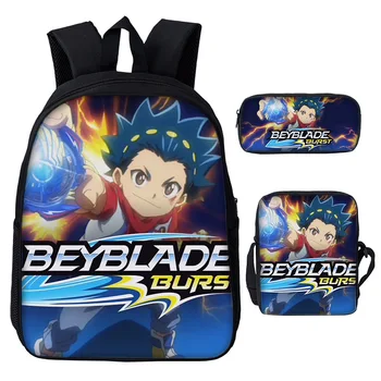

3pcs/set Anime Beyblade Burst Bags Backpack Keep All Your Metal Beyblades Game Mochila Teenage School Bag Casual Laptop Bagpack