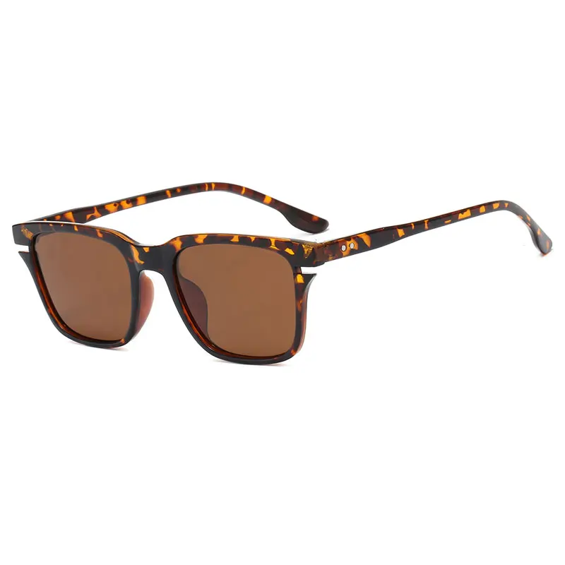 Leopard Brown Брендовые дизайнерские квадратные поляризованные солнцезащитные очки для мужчин, роскошные уличные солнцезащитные очки для вождения для женщин, винтажный светильник, солнцезащитные очки для мужчин s - Цвет линз: Leopard Brown