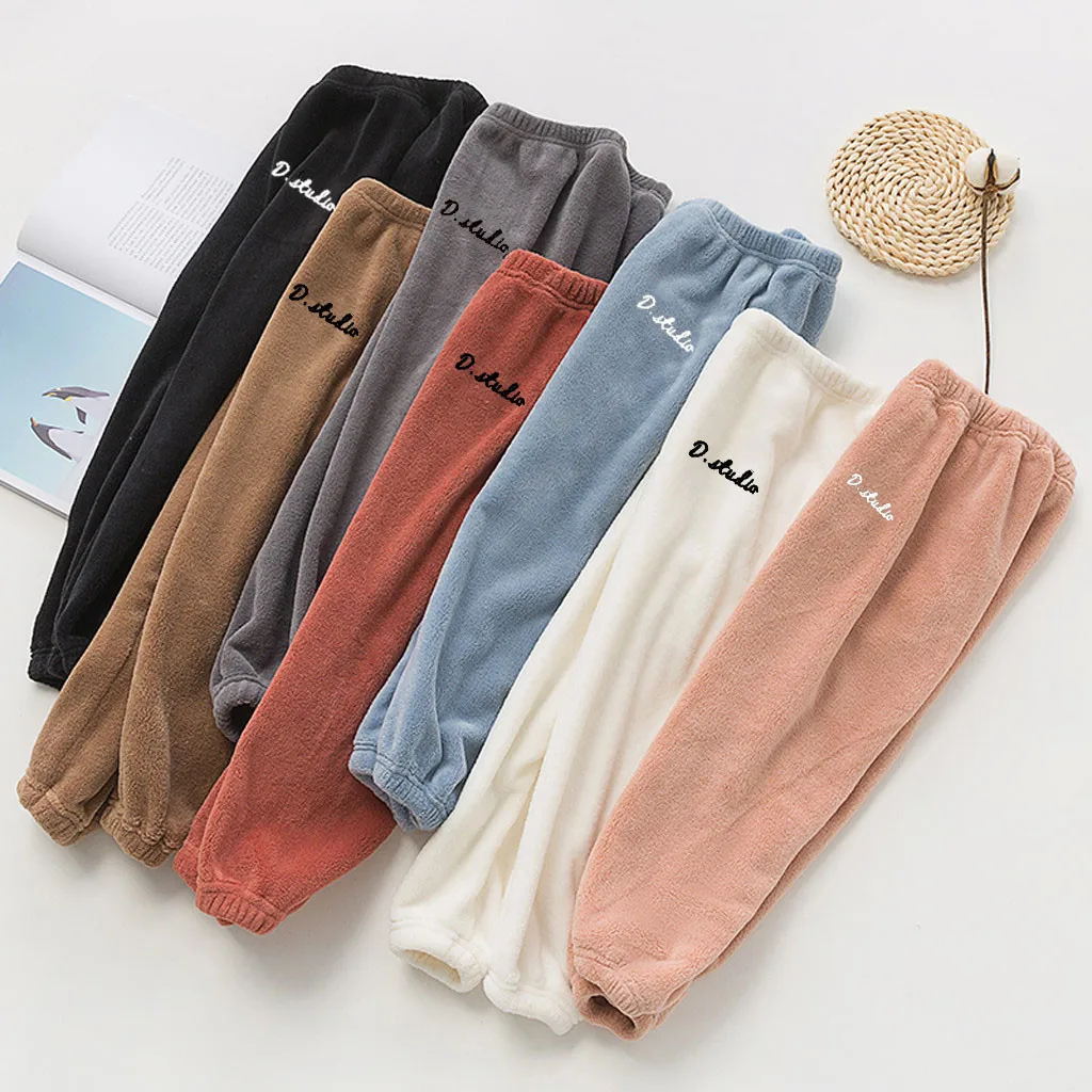 

toddler Kids boys girls pants leggings girl Casual clothes trousers Bottom Thick Fleece Winter fall Warm Loose Pants Trousers