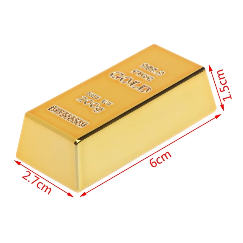 Gold Brick Shape Refrigerator Magnets Resin Craft Gift Home Decoration Souvenir 