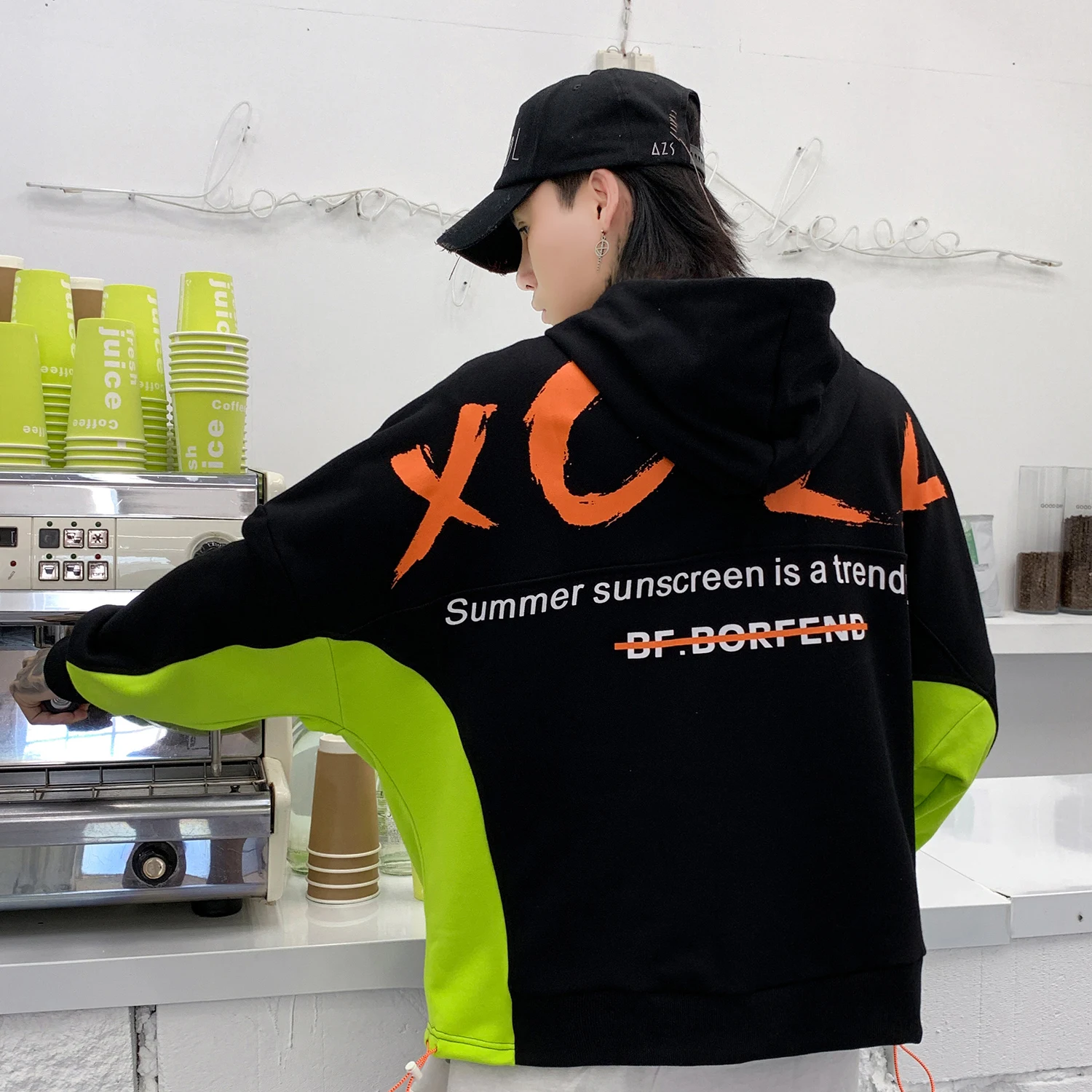 Aelfric Eden лоскутное письмо печатных мужские толстовки с капюшоном Harajuku Уличная Повседневная хлопковая пуловер модные хип хоп толстовки