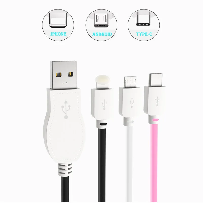 Видимая светящаяся музыкальная Голосовая линия передачи данных USB/type-C умный зарядный кабель для передачи данных для iPhone и Android Xiaomi