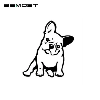 

BEMOST Car Styling Pet Dog Car Sticker Lovely French Bulldog Cars Decal Weatherproof Cartoon Auto Accessories Black and white
