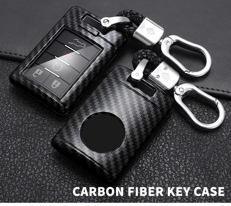 Carbon Fiber Car Smart Key Cover Case Fob For Cadillac DTS STS Escalade CTS SRX XTS ATS C7 2021 Protect Shell Accessories - Haab583573f614f8f8bf122d5768fa005z
