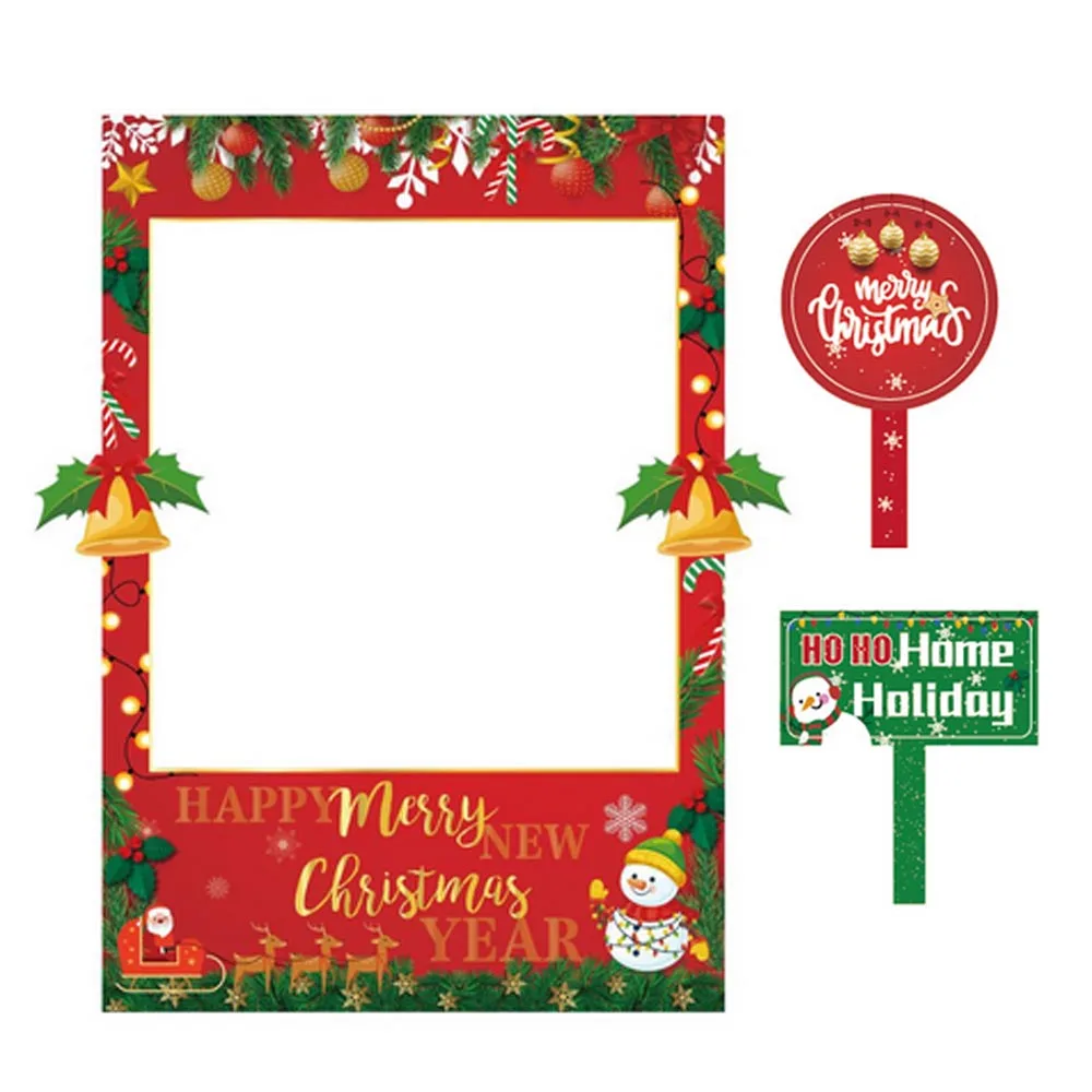 Besegad Забавный DIY мультфильм Merry Christmas Photo Booth Реквизит Рождественская фотография фото фон рамка для селфи Рождественский Декор Игрушка