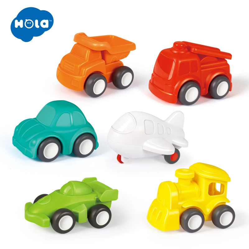 

6PCS/Lot HOLA 3117 Baby Toys Great Pull Back Car Candy Color Wheels Mini Car Train Plane Model Toys for Children Boys