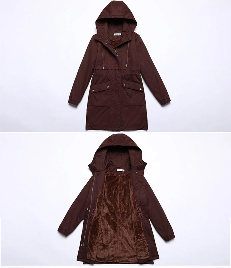 Hot Brand Plus velvet Parkas Jackets Women's Winter New Loose Hooded Coats Female Thick Warm Down Cotton Long Outwear LZ065